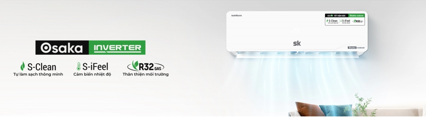 Điều hòa SK Osaka 1HP Inverter 1 chiều 9000 BTU APS/APO-092
